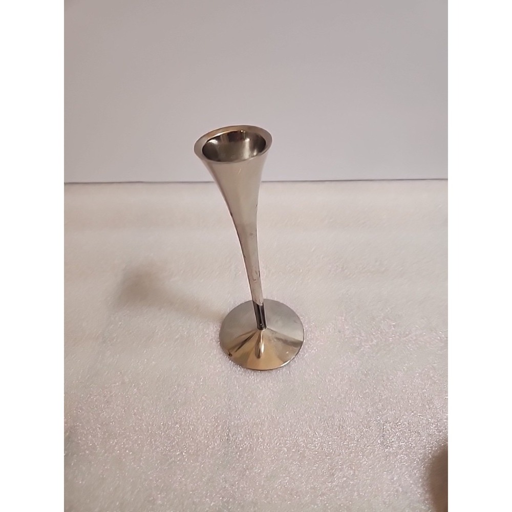 Vintage Chrome Candlestick by Arthur Salm Rare